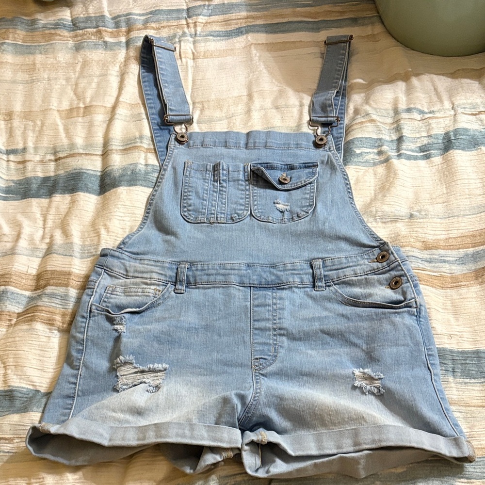 Wax Jean Light Blue Denim Romper